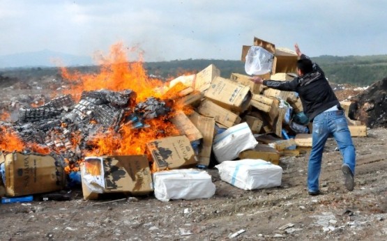 Uşak’ta 125 Bin Paket Kaçak Sigara İmha Edildi!