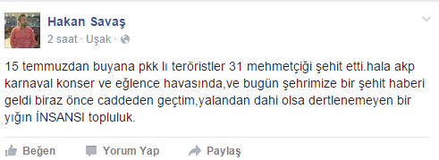 Uşak şehidine yasta; AKP'liler oyunda, oynaşta!