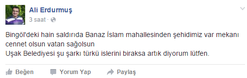 Uşak şehidine yasta; AKP'liler oyunda, oynaşta!