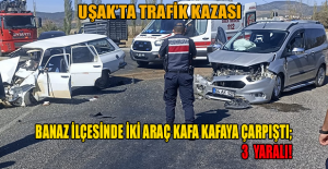 Güllüçam Köyü kavşağında iki araç çarpıştı; 3 Yaralı!