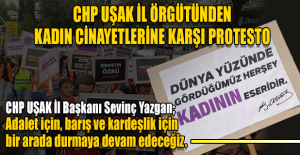 Uşak CHP’den öldürülen kadınlar ve çocuklar için protesto gösterisi.