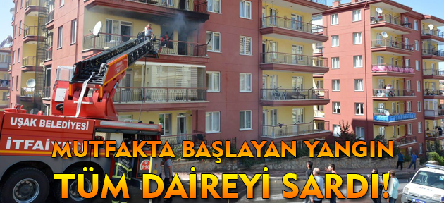 Uşak'ta 7 katlı apartmanda yangın çıktı!